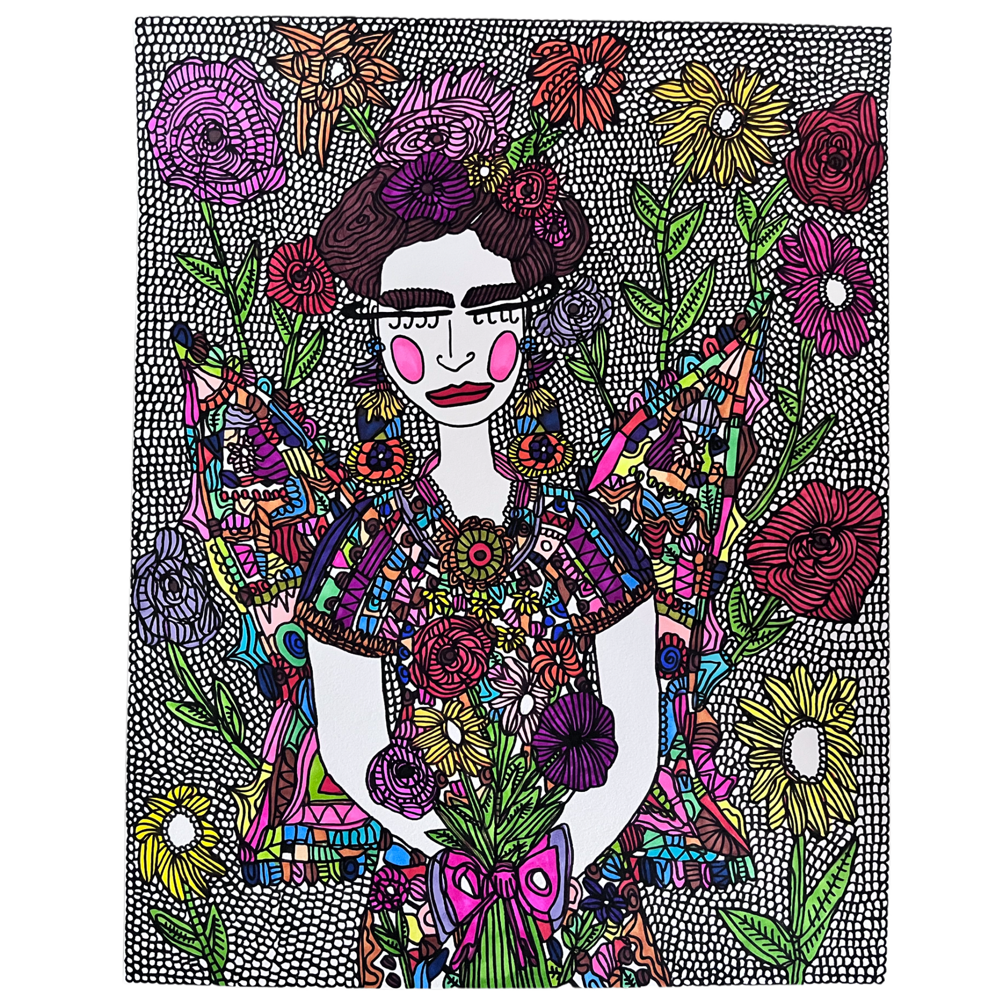 A fashion drawing inspired by Frida K by Antayjo Art
