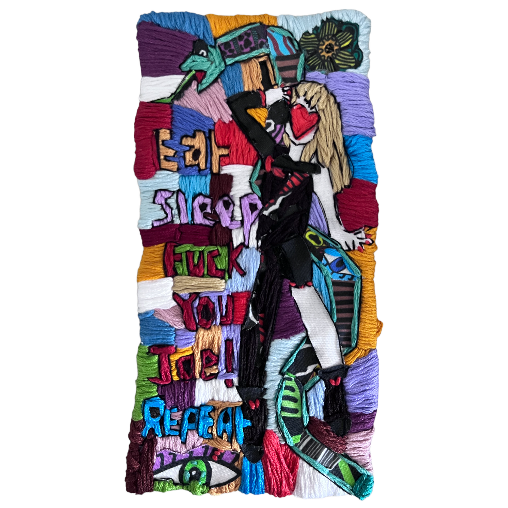 An embroidery and fabric artwork of Tayla Swift by Antayjo Art